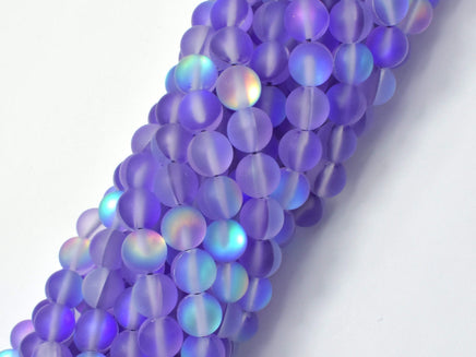 Matte Mystic Aura Quartz-Purple, 6mm (6.3mm) Round-RainbowBeads