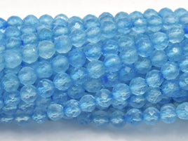 Blue Topaz Beads, 2.6mm Micro Faceted Round-RainbowBeads
