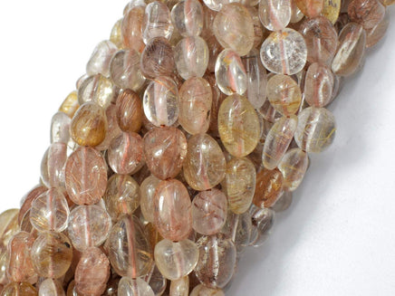 Copper Rutilated Quartz, Approx 6x9mm Nugget Beads, 15.5 Inch-RainbowBeads