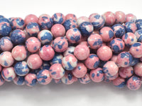 Rain Flower Stone, Pink, Gray, 8mm Round Beads-RainbowBeads