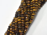 Tiger Eye Beads, 4x6mm Faceted Rondelle-RainbowBeads
