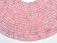 Madagascar Rose Quartz Beads, 4x6mm (3.5x5.5mm) Faceted Rondelle-RainbowBeads