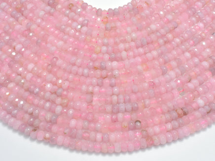 Madagascar Rose Quartz Beads, 4x6mm (3.5x5.5mm) Faceted Rondelle-RainbowBeads
