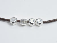 1pc 925 Sterling Silver Astrology Sign Beads, 7.8mm, Hexagon Beads, Zodiac Sign Beads, Big Hole 2.8mm-RainbowBeads