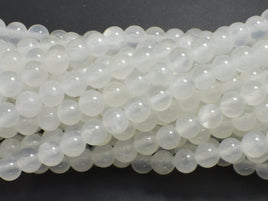 Selenite, Gypsum, 6mm (6.3mm), Round Beads-RainbowBeads