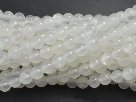 Selenite, Gypsum, 6mm (6.3mm), Round Beads-RainbowBeads