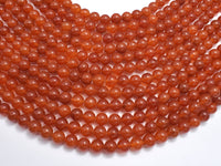 Jade - Orange, 8mm, Round-RainbowBeads