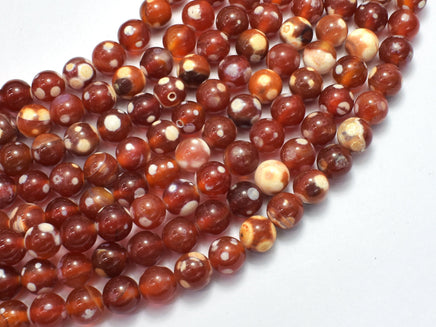 Fire Agate - Red & White 8mm Round-RainbowBeads