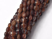 Hessonite, Orange Garnet Beads, 4mm Faceted Coin-RainbowBeads