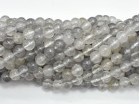 Gray Quartz Beads, Round, 6mm-RainbowBeads