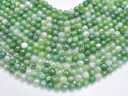 Mystic Coated Fire Agate- Green, 8mm Faceted-RainbowBeads