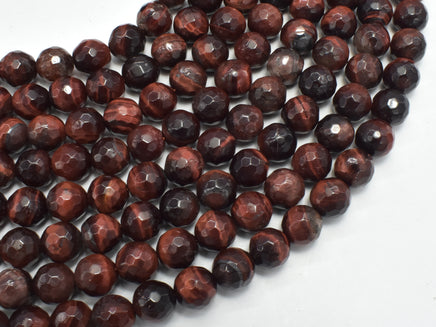 Red Tiger Eye, Faceted Round, 8mm Beads-RainbowBeads