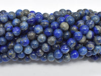 Natural Lapis Lazuli, Blue 6mm Round Beads-RainbowBeads