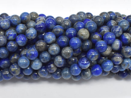 Natural Lapis Lazuli, Blue 6mm Round Beads-RainbowBeads