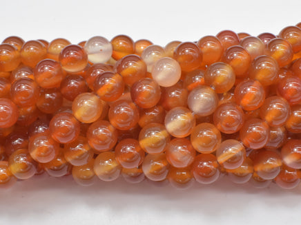 Carnelian Beads, Orange, 8mm, Round Beads-RainbowBeads