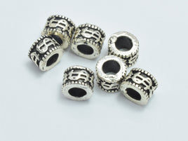 6pcs 925 Sterling Silver Beads-Antique Silver, 4.4x3.3mm Tube Beads-RainbowBeads