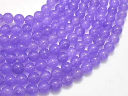 Jade - Purple, 8mm, Round-RainbowBeads