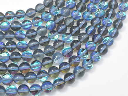 Mystic Aura Quartz-Gray, 8mm (8.5mm) Round-RainbowBeads