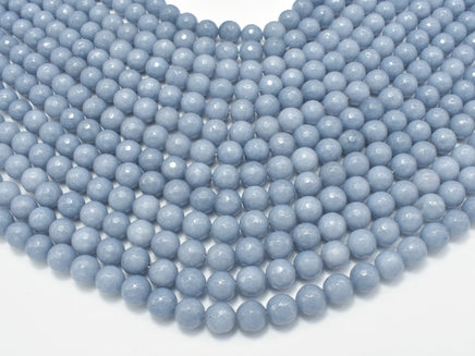 Jade Beads, Gray, Faceted Round, 8mm-RainbowBeads