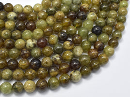 Green Garnet Beads, 8mm Round Beads-RainbowBeads