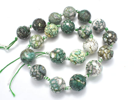 AGATE BEADS, 14MM FACETED ROUND-RainbowBeads