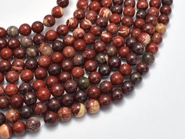 Red Snake Skin Jasper, 6mm (6.5mm) Round-Rainbow Beads