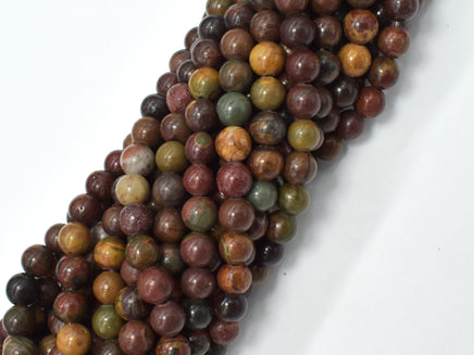 Picasso Jasper Beads, 6mm Round Beads-RainbowBeads