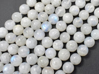 White Rainbow Moonstone Beads, 8mm (8.5mm) Round Beads-RainbowBeads