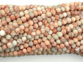 Matte Red Line Jasper, 4mm, Round Beads-RainbowBeads