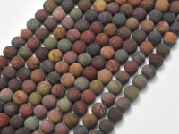 Matte Picasso Jasper Beads, 6mm, Round Beads-RainbowBeads