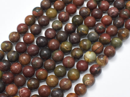 Picasso Jasper Beads, 8mm Round Beads-RainbowBeads
