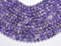 Amethyst, Dog Tooth Amethyst, 8mm, Faceted Round-RainbowBeads