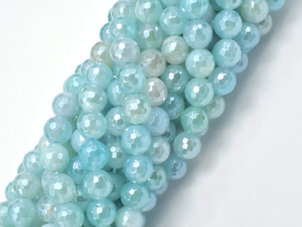 Mystic Coated Agate-Light Blue, 8mm Faceted-RainbowBeads