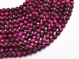 Tiger Eye-Fuchsia 6mm Round-Rainbow Beads