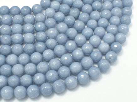 Jade Beads, Gray, Faceted Round, 8mm-RainbowBeads