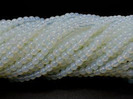 White Opalite Beads, Round, 4mm, 16 Inch-RainbowBeads