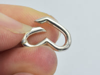 1pc 925 Sterling Silver Heart Clasp, Spring Gate Heart Clasp,16x10mm-RainbowBeads