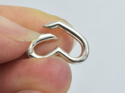 1pc 925 Sterling Silver Heart Clasp, Spring Gate Heart Clasp,16x10mm-RainbowBeads