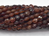 Hessonite, Orange Garnet Beads, 4mm Faceted Coin-RainbowBeads