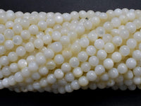 Mother of Pearl Beads, MOP, Creamy White, 4mm Round-RainbowBeads