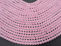 Matte Rose Quartz Beads, 6mm (6.5mm) Round beads-RainbowBeads