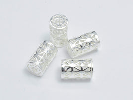 2pcs 925 Sterling Silver Beads, 5x10mm Tube Beads, Big Hole Filigree Beads-RainbowBeads
