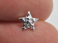 10pcs (5pairs) 925 Sterling Silver Star Pad Earring Stud Post, 6mm Star Pad, 11mm Long-RainbowBeads