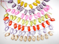CZ, 9 x 19 mm Faceted Curvy Frame-RainbowBeads