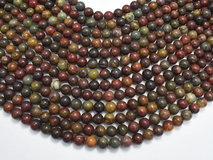 Picasso Jasper Beads, 8mm Round Beads-RainbowBeads