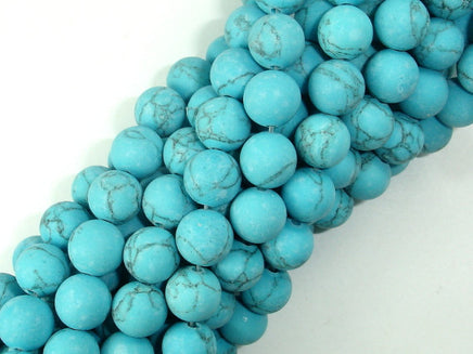 Matte Howlite Turquoise Beads, 8mm Round Beads-RainbowBeads