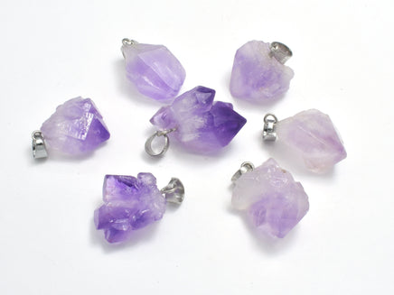 Raw Amethyst, Nugget pendant, Approx. (12-15)x(15-20)mm-RainbowBeads