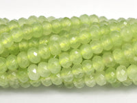 Jade - Light Green 3x4mm Faceted Rondelle, 14 Inch-RainbowBeads