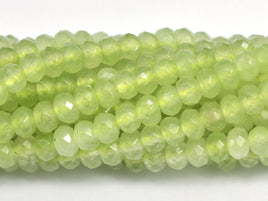 Jade - Light Green 3x4mm Faceted Rondelle, 14 Inch-RainbowBeads