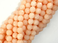 Jade Beads, Peach, 8mm Faceted Round-RainbowBeads